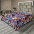 thumbnail image 1 of Ambesonne Colorful Flat Sheet, Geometric Tile, Queen Size, Multicolor, 1 of 1