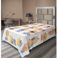 thumbnail image 1 of Ambesonne Colorful Flat Sheet, Crying Smiling Characters, Twin Size, Multicolor, 1 of 1
