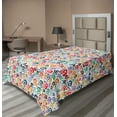 thumbnail image 1 of Ambesonne Colorful Flat Sheet, Halloween Theme Skull, TwinXL Size, Multicolor, 1 of 1