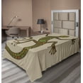 thumbnail image 1 of Ambesonne Colorful Flat Sheet, Lizard Pattern, TwinXL Size, Green Tan, 1 of 1