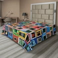 thumbnail image 1 of Ambesonne Colorful Flat Sheet, Mediterranean Village, Full Size, Multicolor, 1 of 1