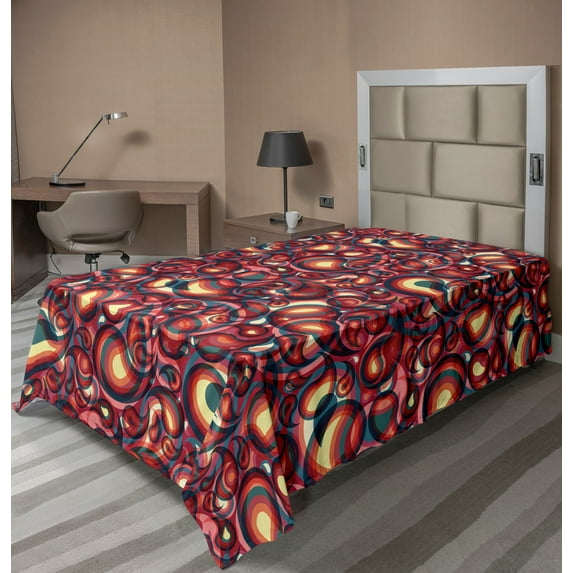 Ambesonne Colorful Flat Sheet, Modern Paisley, TwinXL Size, Multicolor