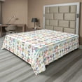 thumbnail image 1 of Ambesonne Colorful Flat Sheet, Motifs, Full Size, Multicolor, 1 of 1