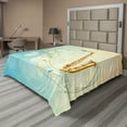 thumbnail image 1 of Ambesonne Colorful Flat Sheet, Musical Notes Vibes, Queen Size, Multicolor, 1 of 1