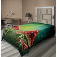 thumbnail image 1 of Ambesonne Colorful Flat Sheet, Mysterious Mushrooms, TwinXL Size, Sea Green Red Cream, 1 of 1