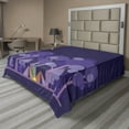 thumbnail image 1 of Ambesonne Colorful Flat Sheet, Night at Campsite Scene, California King, Dark Purple Lilac Violet, 1 of 1