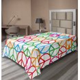 thumbnail image 1 of Ambesonne Colorful Flat Sheet, Peace Letters, TwinXL Size, Multicolor, 1 of 1