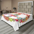 thumbnail image 1 of Ambesonne Colorful Flat Sheet, Peace Love Joy Flowers, Full Size, Multicolor, 1 of 1