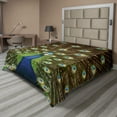 thumbnail image 1 of Ambesonne Colorful Flat Sheet, Peacock with Feathers, California King, Navy Blue Green Brown, 1 of 1
