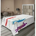 thumbnail image 1 of Ambesonne Colorful Flat Sheet, Retro Jazz Band Music, TwinXL Size, Multicolor, 1 of 1