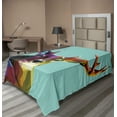 thumbnail image 1 of Ambesonne Colorful Flat Sheet, Retro Low Poly Deer, TwinXL Size, Multicolor, 1 of 1