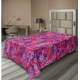 thumbnail image 1 of Ambesonne Colorful Flat Sheet, Spring Florets Flowers, Twin Size, Red Purple Lavender, 1 of 1