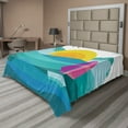 thumbnail image 1 of Ambesonne Colorful Flat Sheet, Sunny Sea Sail Ship, Queen Size, Multicolor, 1 of 1