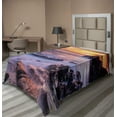 thumbnail image 1 of Ambesonne Colorful Flat Sheet, Sunrise Halona Beach, TwinXL Size, Yellow Orange Purple, 1 of 1