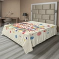 thumbnail image 1 of Ambesonne Colorful Flat Sheet, Typographical Poster, Full Size, Yellow Blue and Red, 1 of 1
