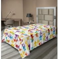 thumbnail image 1 of Ambesonne Colorful Flat Sheet, Various Triangle Flags, Twin Size, Multicolor, 1 of 1