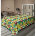 thumbnail image 1 of Ambesonne Colorful Flat Sheet, Vintage Flowers Art, Twin Size, Multicolor, 1 of 1