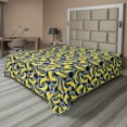 thumbnail image 1 of Ambesonne Colorful Flat Sheet, Vintage Pop Art Banana, Queen Size, Yellow Dark Blue Grey, 1 of 1