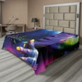thumbnail image 1 of Ambesonne Colorful Flat Sheet, Woman with Closed Eyes, Full Size, Dark Blue Multicolor, 1 of 1