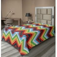 thumbnail image 1 of Ambesonne Colorful Flat Sheet, Zigzag Sharp Vibrant, Twin Size, Multicolor, 1 of 1