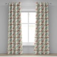 thumbnail image 1 of Ambesonne Colorful Grommet Curtain, Abstract Modern Leaves, 50" x 120", Multicolor, 1 of 6
