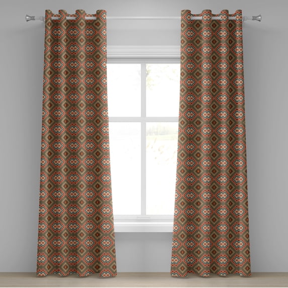 Ambesonne Colorful Grommet Curtain, Americana, 50" x 96", Multicolor