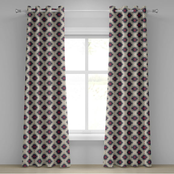 Ambesonne Colorful Grommet Curtain, Folk Mystic, 50" x 108", Multicolor