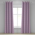 thumbnail image 1 of Ambesonne Colorful Grommet Curtain, Hearts Stripes Wedding, 50" x 96", Pale Mauve Purple, 1 of 6