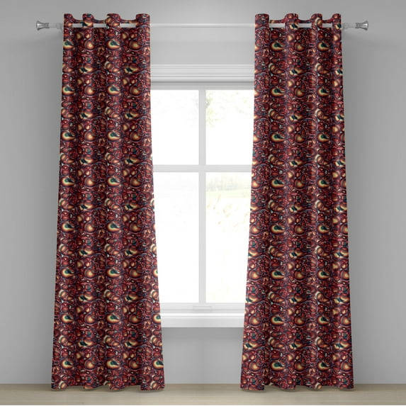 Ambesonne Colorful Grommet Curtain, Modern Paisley, 50" x 84", Multicolor