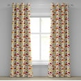 thumbnail image 1 of Ambesonne Colorful Grommet Curtain, Seasonal Fall Leaves, 50" x 96", Red Orange Yellow, 1 of 6