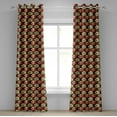thumbnail image 1 of Ambesonne Colorful Grommet Curtain, Skull Feather Pattern, 50" x 96", Pistachio Green Cream, 1 of 6
