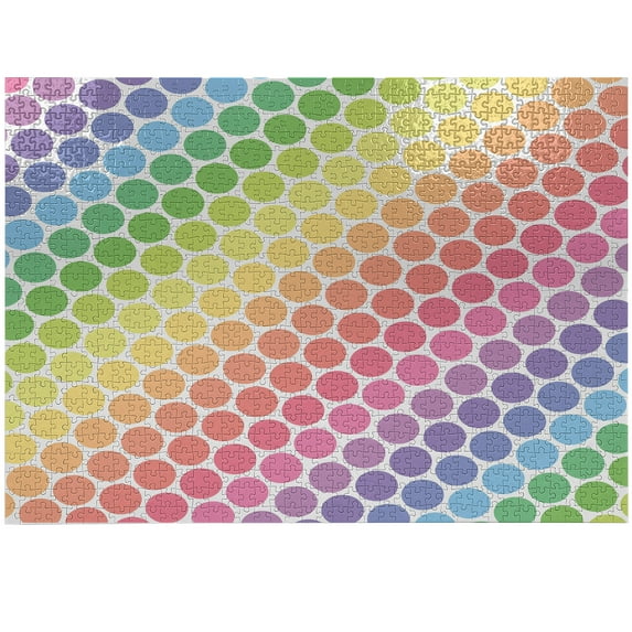 Ambesonne Colorful Jigsaw Puzzle Durable Cardboard, Eternal Shapes Retro, 1000 pcs, Multicolor