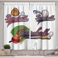 thumbnail image 1 of Ambesonne Colorful Kitchen Curtains, Baseball Mitt Ball, 55"x30", Multicolor, 1 of 3
