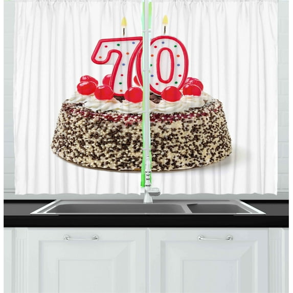 Ambesonne Colorful Kitchen Curtains, Candle Sprinkles, 55"x39", Multicolor