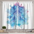 thumbnail image 1 of Ambesonne Colorful Kitchen Curtains, Damask Stencil Mandala, 55"x39", Azure Blue Dried Rose, 1 of 3