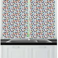 thumbnail image 1 of Ambesonne Colorful Kitchen Curtains, Half Circles Plus Sign, 55"x39", Multicolor, 1 of 2