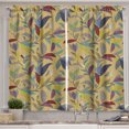 thumbnail image 1 of Ambesonne Colorful Kitchen Curtains, Hand Drawn Leaf Swirls, 55"x39", Multicolor, 1 of 3