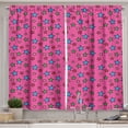 thumbnail image 1 of Ambesonne Colorful Kitchen Curtains, Hot Pink Retro Stars, 55"x39", Multicolor, 1 of 3
