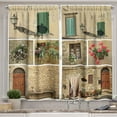thumbnail image 1 of Ambesonne Colorful Kitchen Curtains, Italian Stone Houses, 55"x45", Multicolor, 1 of 3
