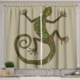 thumbnail image 1 of Ambesonne Colorful Kitchen Curtains, Lizard Pattern, 55"x45", Green Tan, 1 of 3