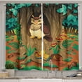 thumbnail image 1 of Ambesonne Colorful Kitchen Curtains, Nanny Grandma Sage Owl, 55"x36", Multicolor, 1 of 3