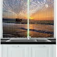 thumbnail image 1 of Ambesonne Colorful Kitchen Curtains, Pirate Ship in Waves, 55"x39", Multicolor, 1 of 3
