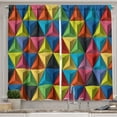 thumbnail image 1 of Ambesonne Colorful Kitchen Curtains, Pyramid Forms Modern, 55"x45", Multicolor, 1 of 3