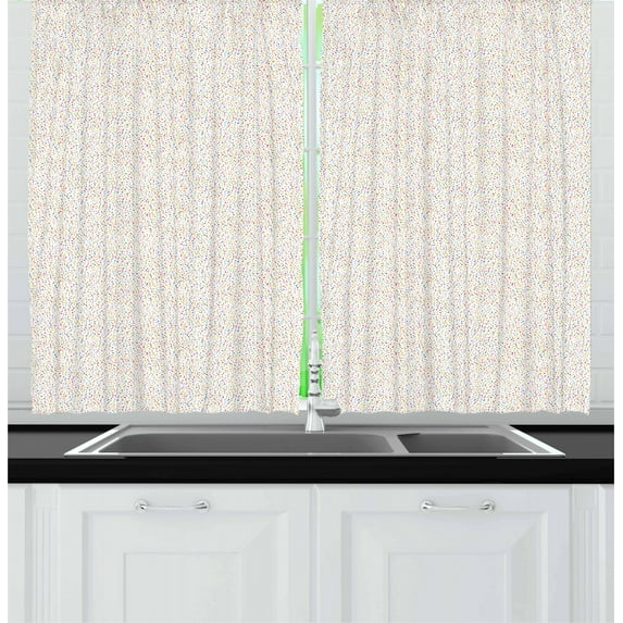 Ambesonne Colorful Kitchen Curtains, Rainbow Dots Pattern, 55"x39", Multicolor