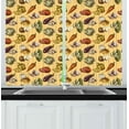 thumbnail image 1 of Ambesonne Colorful Kitchen Curtains, Sketchy Vegetables, 55"x39", Multicolor, 1 of 2