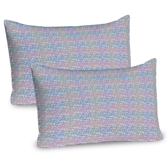 Ambesonne Colorful Pillow Sham 2 Pack, Abstract Colorful Stars, 30"x20", Purpleblue and Multicolor