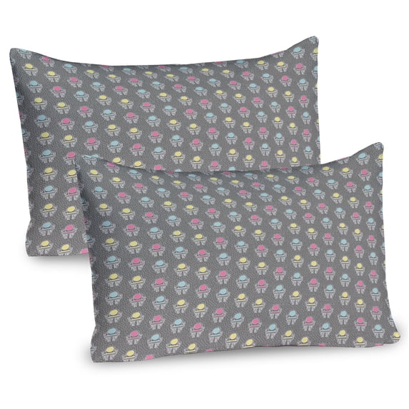 Ambesonne Colorful Pillow Sham 2 Pack, Chairs and Odd Stripes Art, 26"x20", Dimgray Multicolor