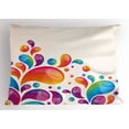 thumbnail image 1 of Ambesonne Colorful Pillow Sham, Abstract Raindrops Splash, 36" X 20", Multicolor, 1 of 2