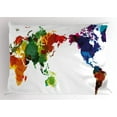 thumbnail image 1 of Ambesonne Colorful Pillow Sham, Abstract Wold Map, 36" X 20", Multicolor, 1 of 2