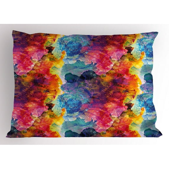 Ambesonne Colorful Pillow Sham, Seamless Abstract Art, 26" X 20", Multicolor